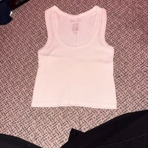 Ribbed White Tank Top